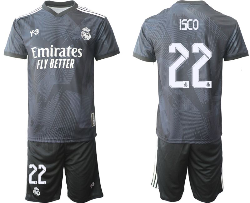 Men 2022-2023 Club Real Madrid Cuarta Camiseta Y3 de black 22 Soccer Jersey